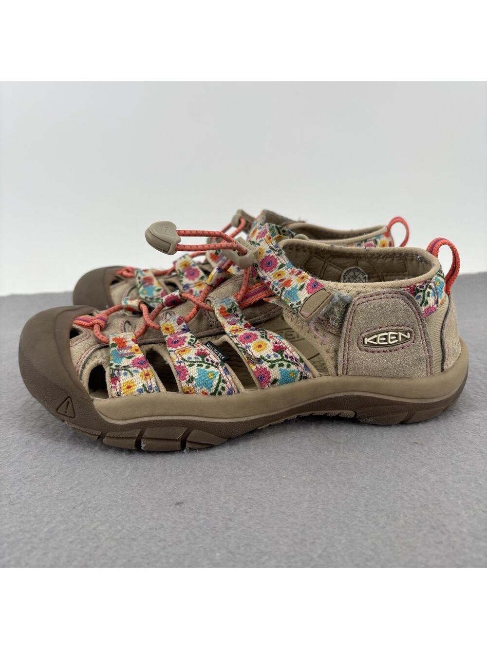Keen Newport H2 Kids Sandals Kids Size 3 Safari Birch Floral Waterproof Outdoor